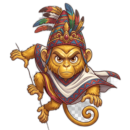 Inca Monkey explorer character perched on a rock, looking over the tour photo